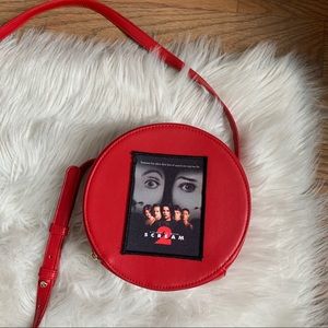 Red circle purse with Scream 2 patch Forever 21